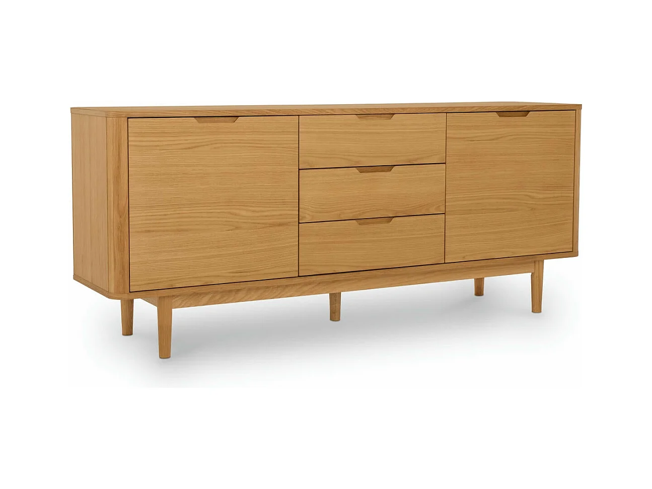 Sideboard Nyborg - 2 Türen & 3 Schubladen - Eichenholz & MDF - Naturöl