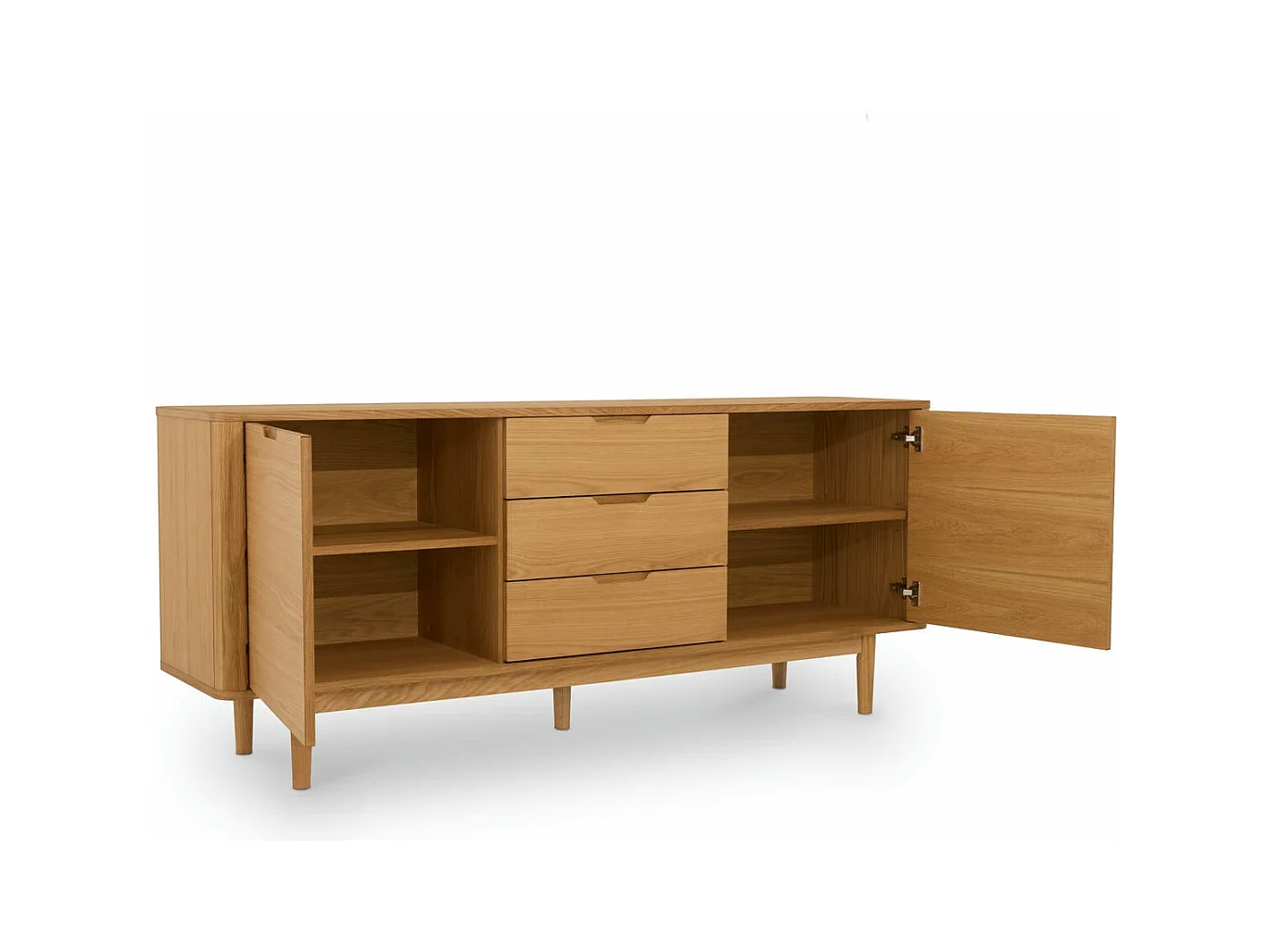 Sideboard Nyborg - 2 Türen & 3 Schubladen - Eichenholz & MDF - Naturöl