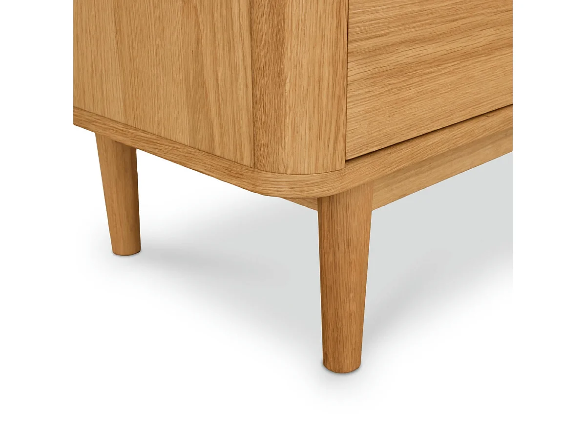 Hoge buffetkast Nyborg - 4 deuren, 3 planken - Massief eikenhout & MDF - Natuurlijk olie