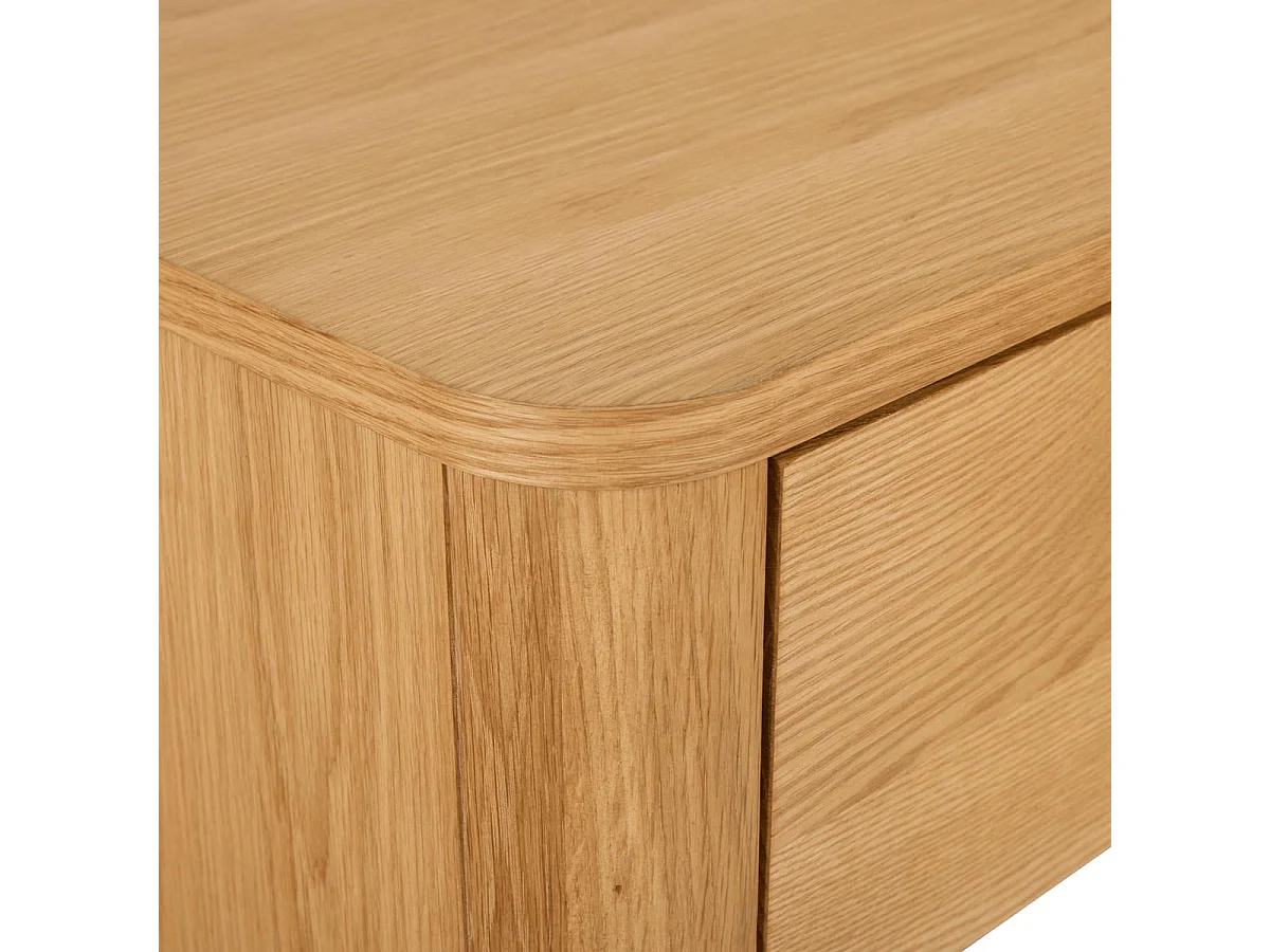 Hoge buffetkast Nyborg - 4 deuren, 3 planken - Massief eikenhout & MDF - Natuurlijk olie