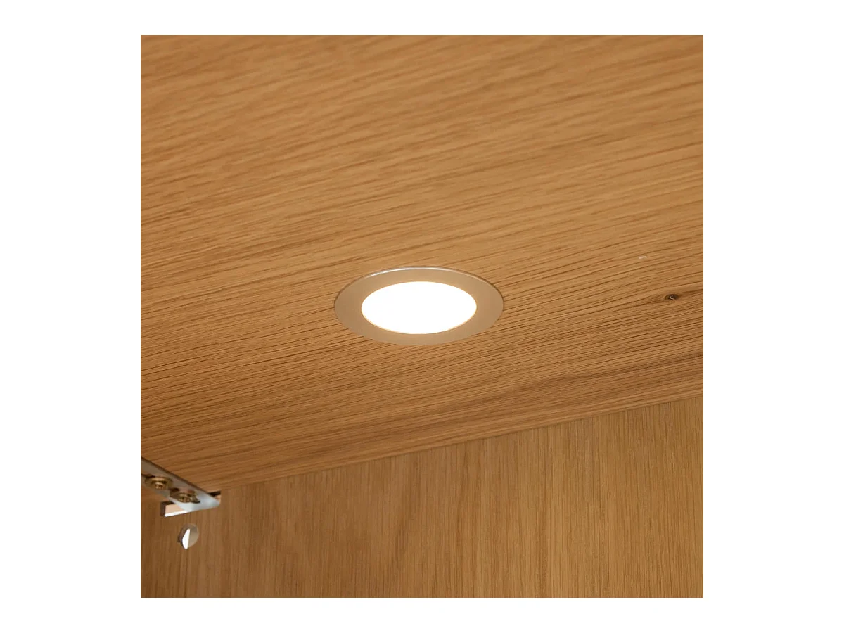 Buffet haut Nyborg avec 4 portes et - Chêne massif et MDF - huile naturelle