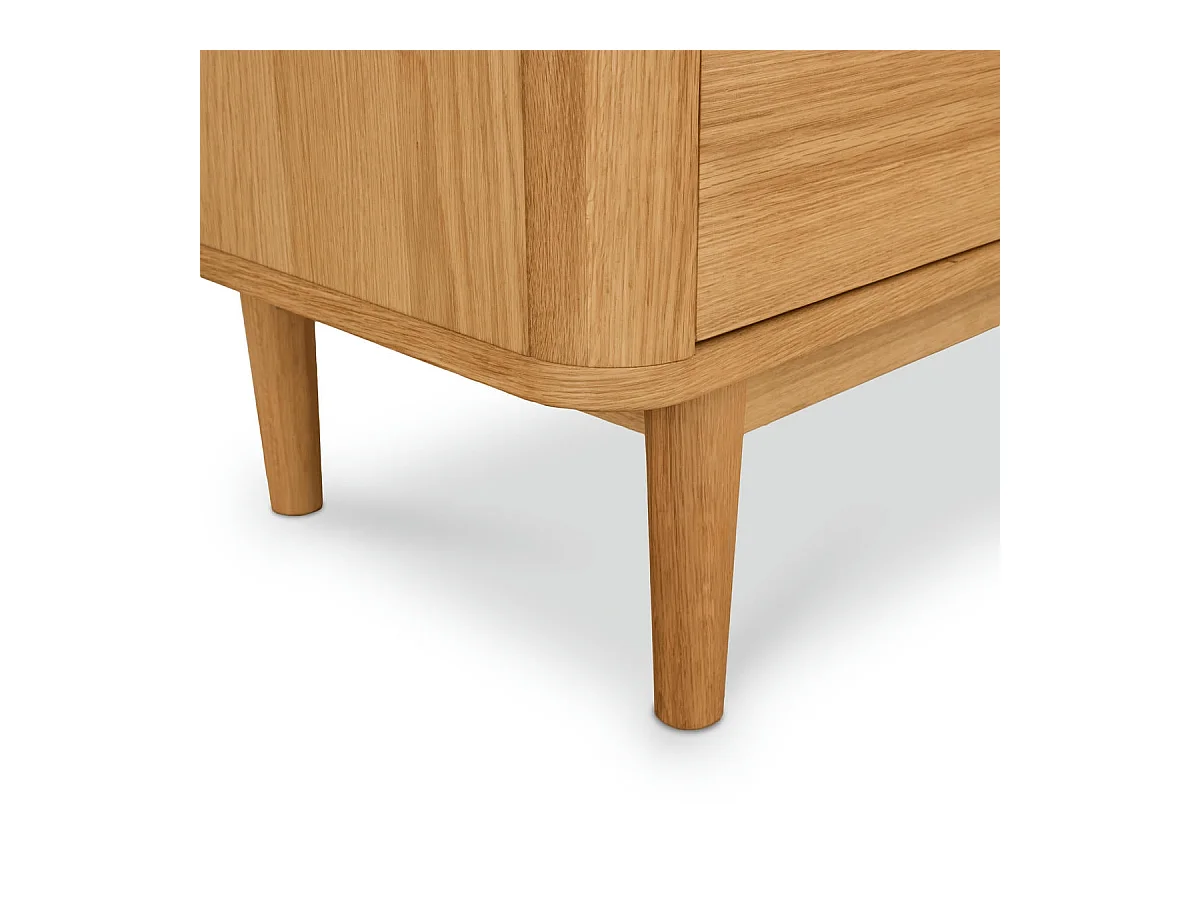 Buffet haut Nyborg avec 4 portes et - Chêne massif et MDF - huile naturelle