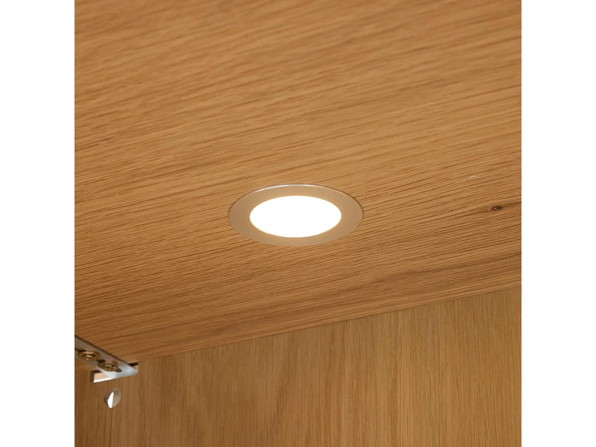 Hoge buffetkast Nyborg - 4 deuren, 3 planken - Massief eikenhout & MDF - Natuurlijk olie