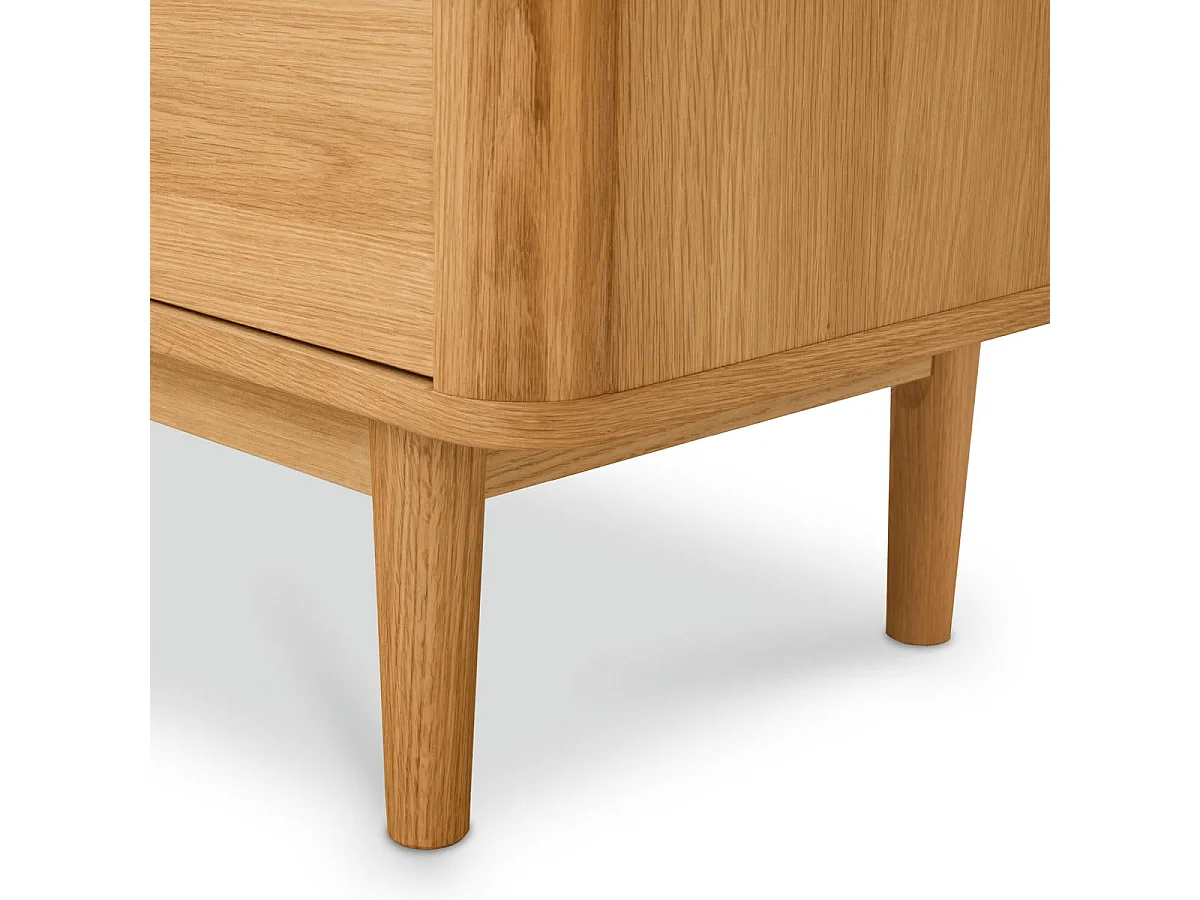 Hoge buffetkast Nyborg - 4 deuren, 3 planken - Massief eikenhout & MDF - Natuurlijk olie