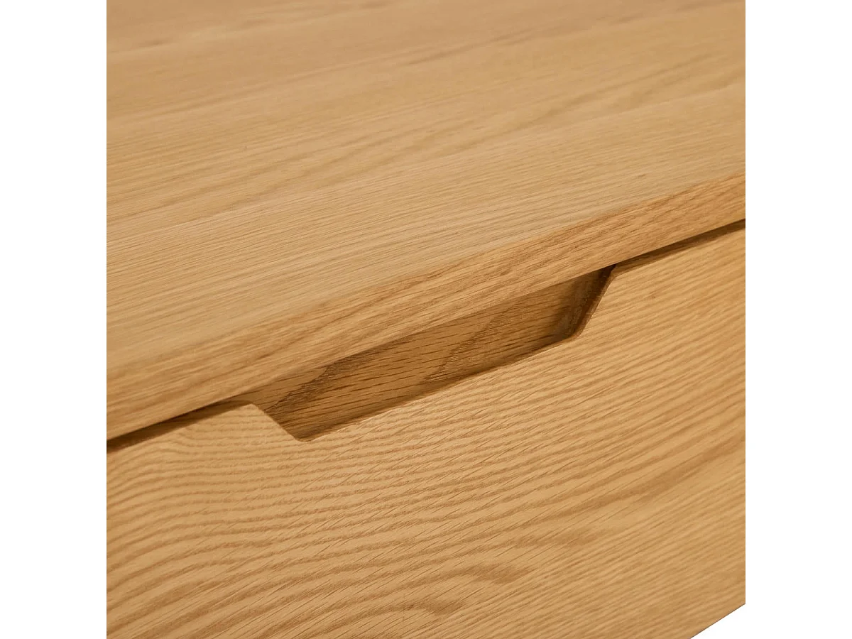 Hoge buffetkast Nyborg - 4 deuren, 3 planken - Massief eikenhout & MDF - Natuurlijk olie