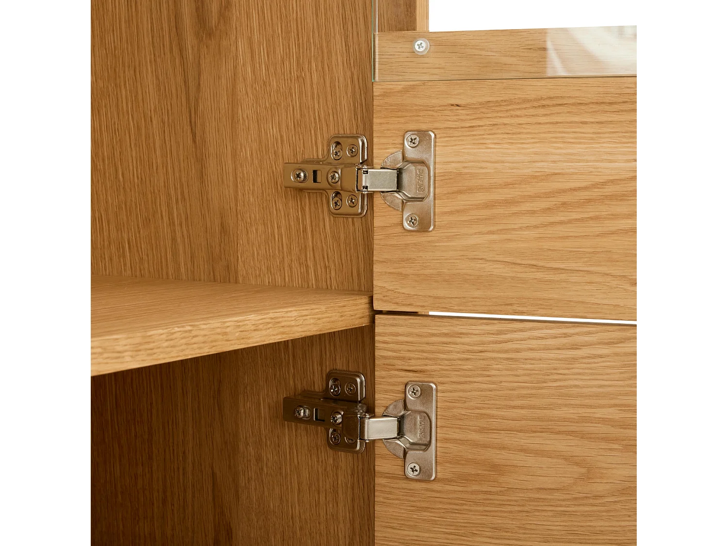 Buffet haut Nyborg avec 4 portes et - Chêne massif et MDF - huile naturelle