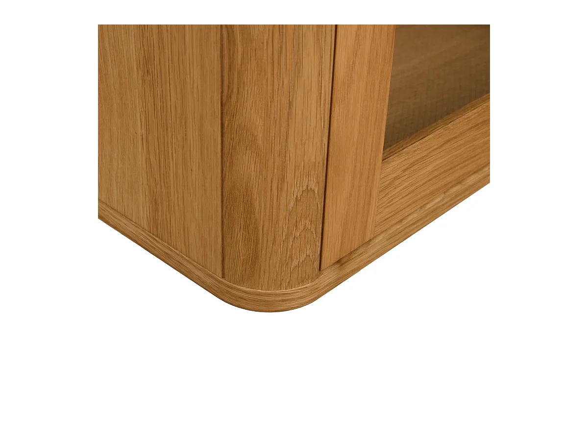 Vitrine murale Nyborg avec 3 portes et 3 niches - Chêne massif et MDF - huile naturelle