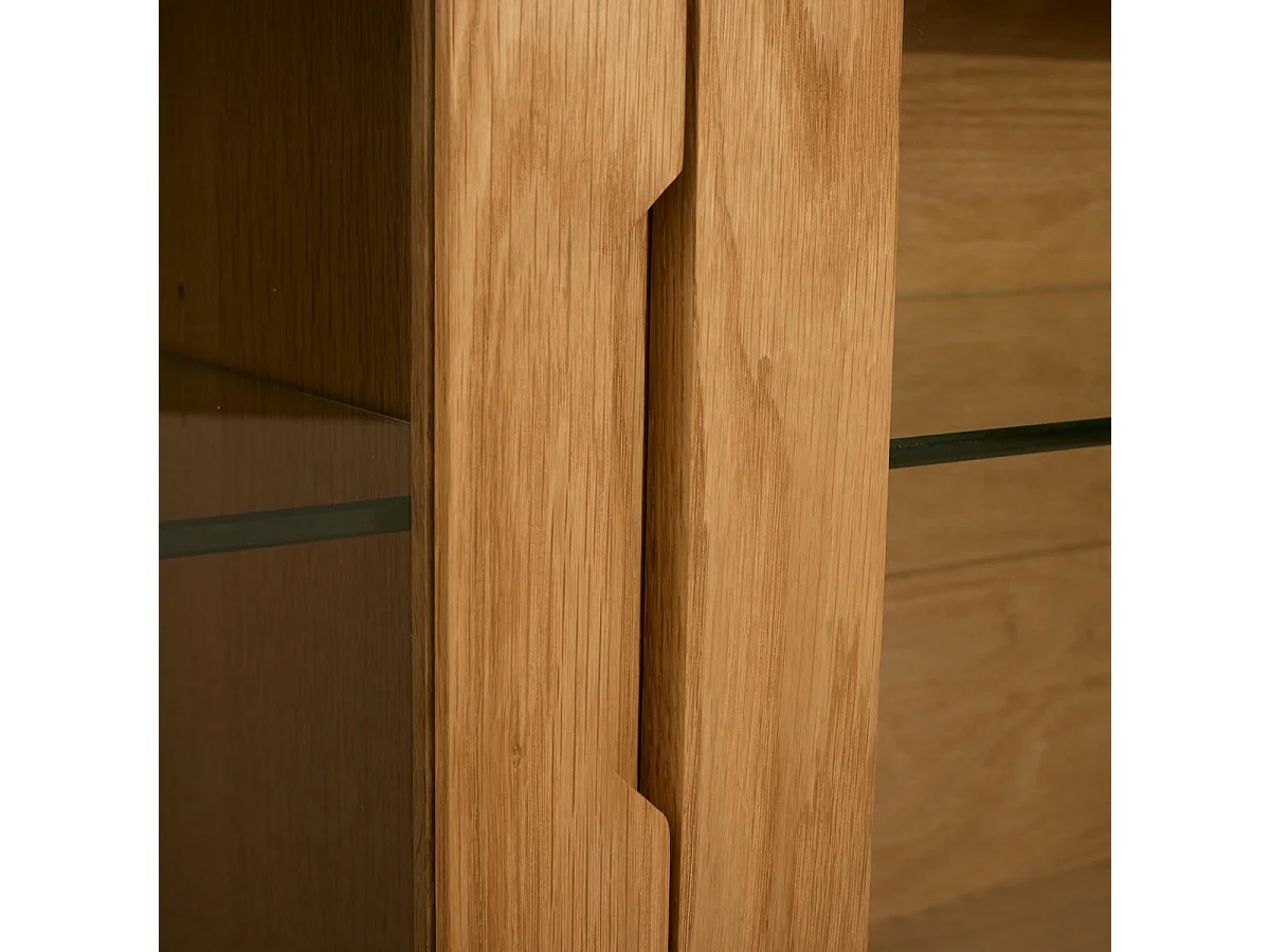 Wandkast Nyborg - 3 deuren, 3 nissen - Massief eikenhout & MDF - Natuurlijk olie