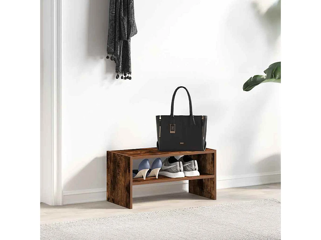 scarpiera impilabile rovere fumé 60x30x30,5 cm