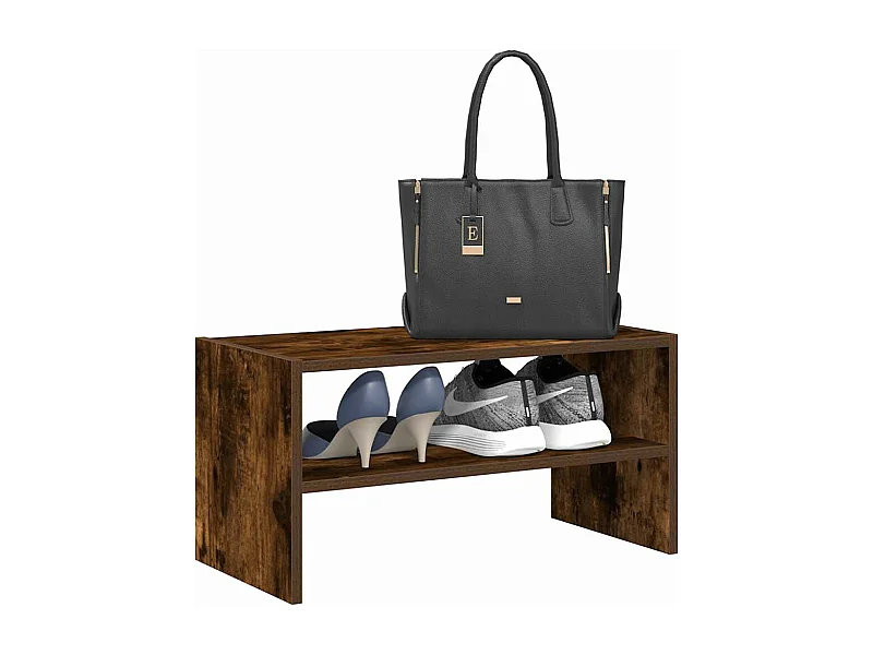 scarpiera impilabile rovere fumé 60x30x30,5 cm