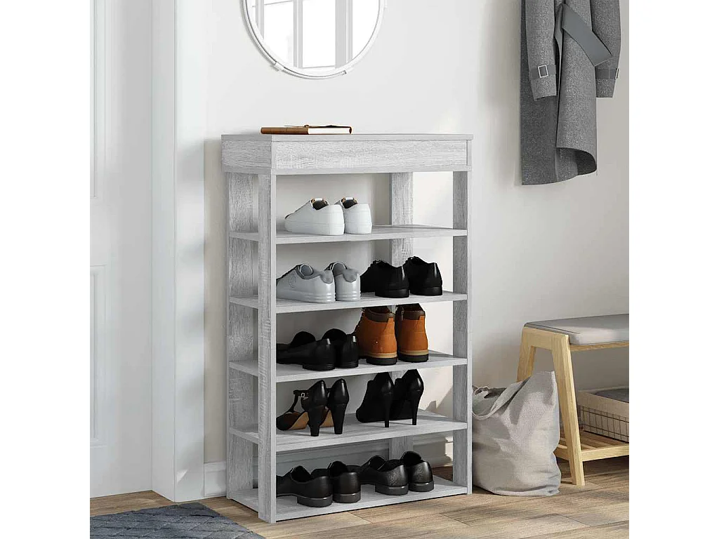 Zapatero sonoma gris 60x30x98 cm madera de ingeniería