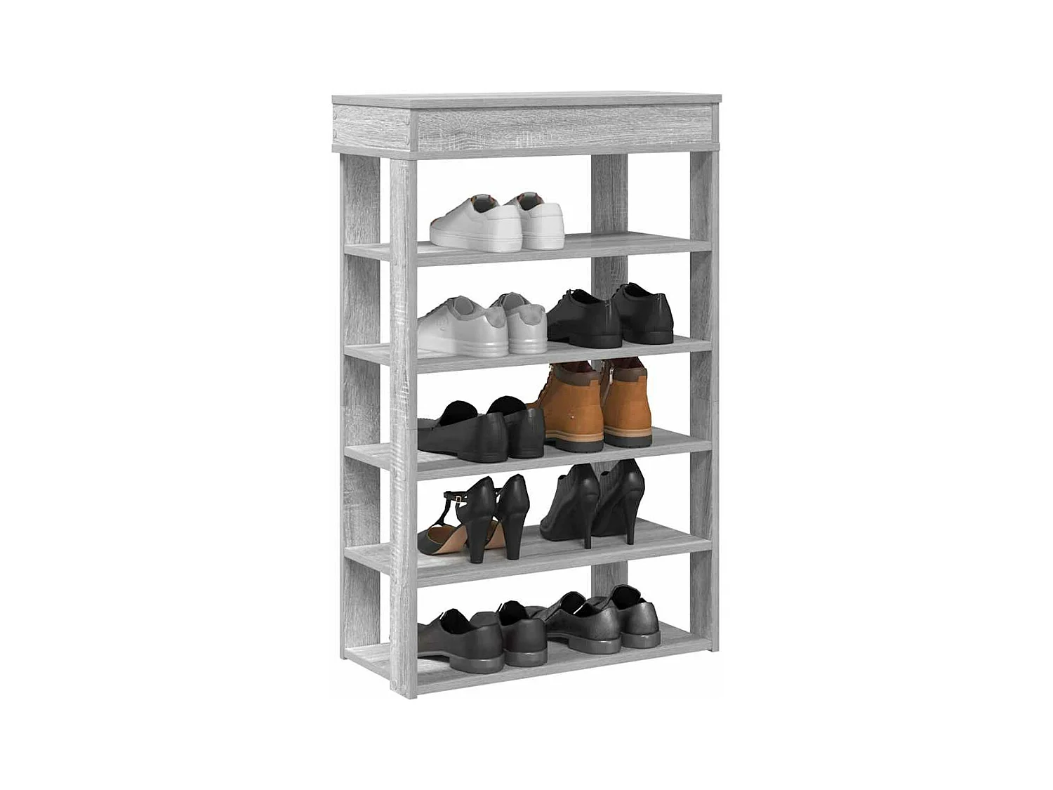 étagère à chaussures sonoma gris 60x30x98 cm bois d'ingénierie