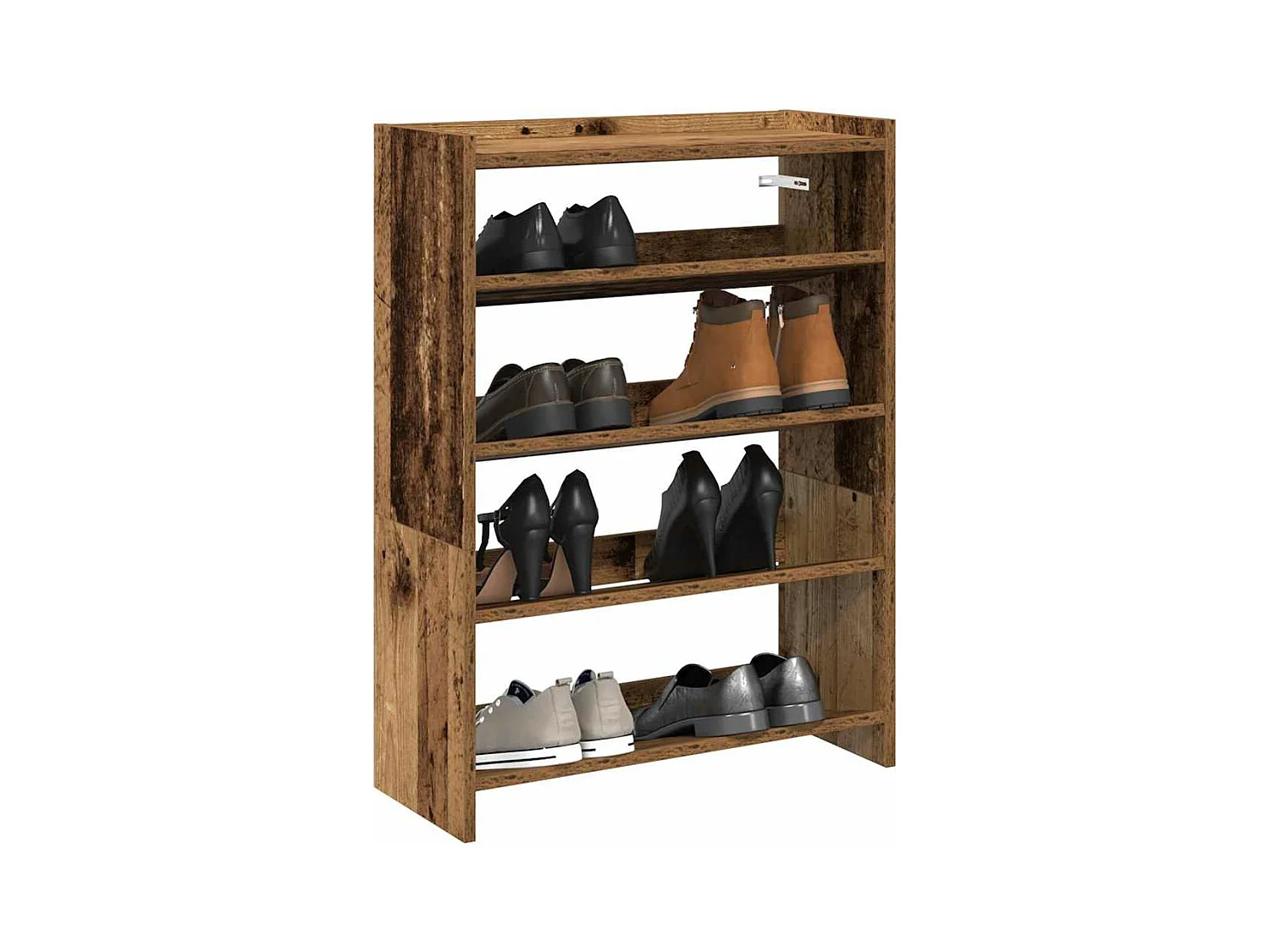étagère à chaussures vieux bois 60x25x81 cm bois d'ingénierie