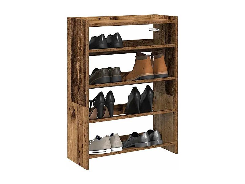 étagère à chaussures vieux bois 60x25x81 cm bois d'ingénierie