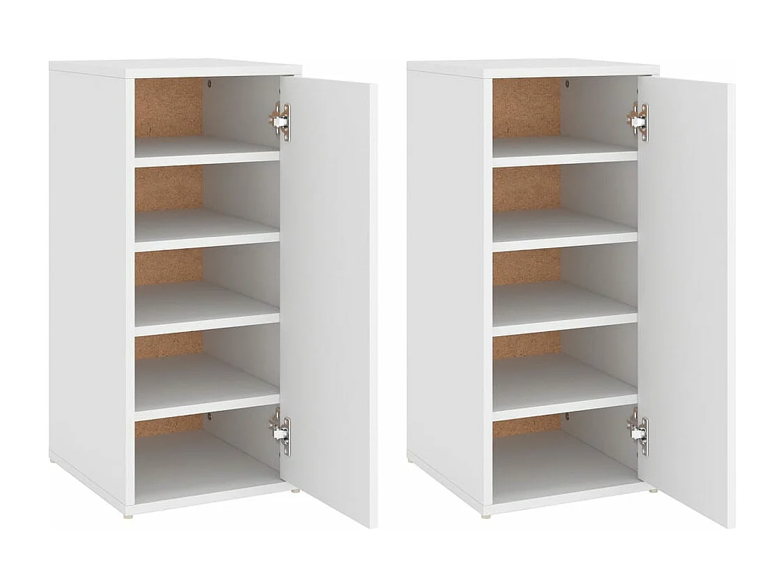Armoires à chaussures 2 pcs Blanc 32x35x70 cm Aggloméré