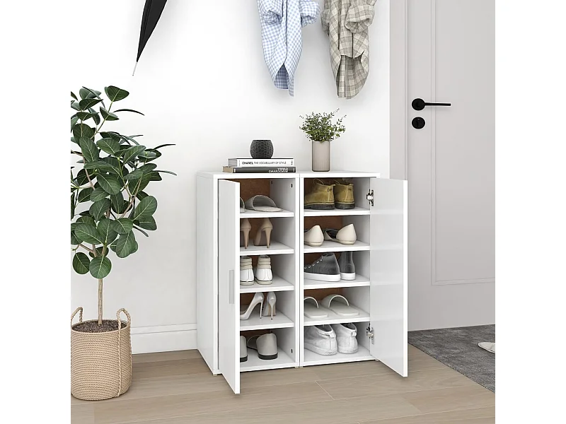 Scarpiera 2 pz Bianco 32x35x70 cm Truciolato