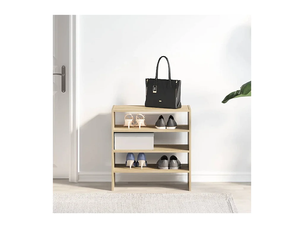 étagères à chaussures 2 pcs empilable chêne sonoma 60x30x30,5cm