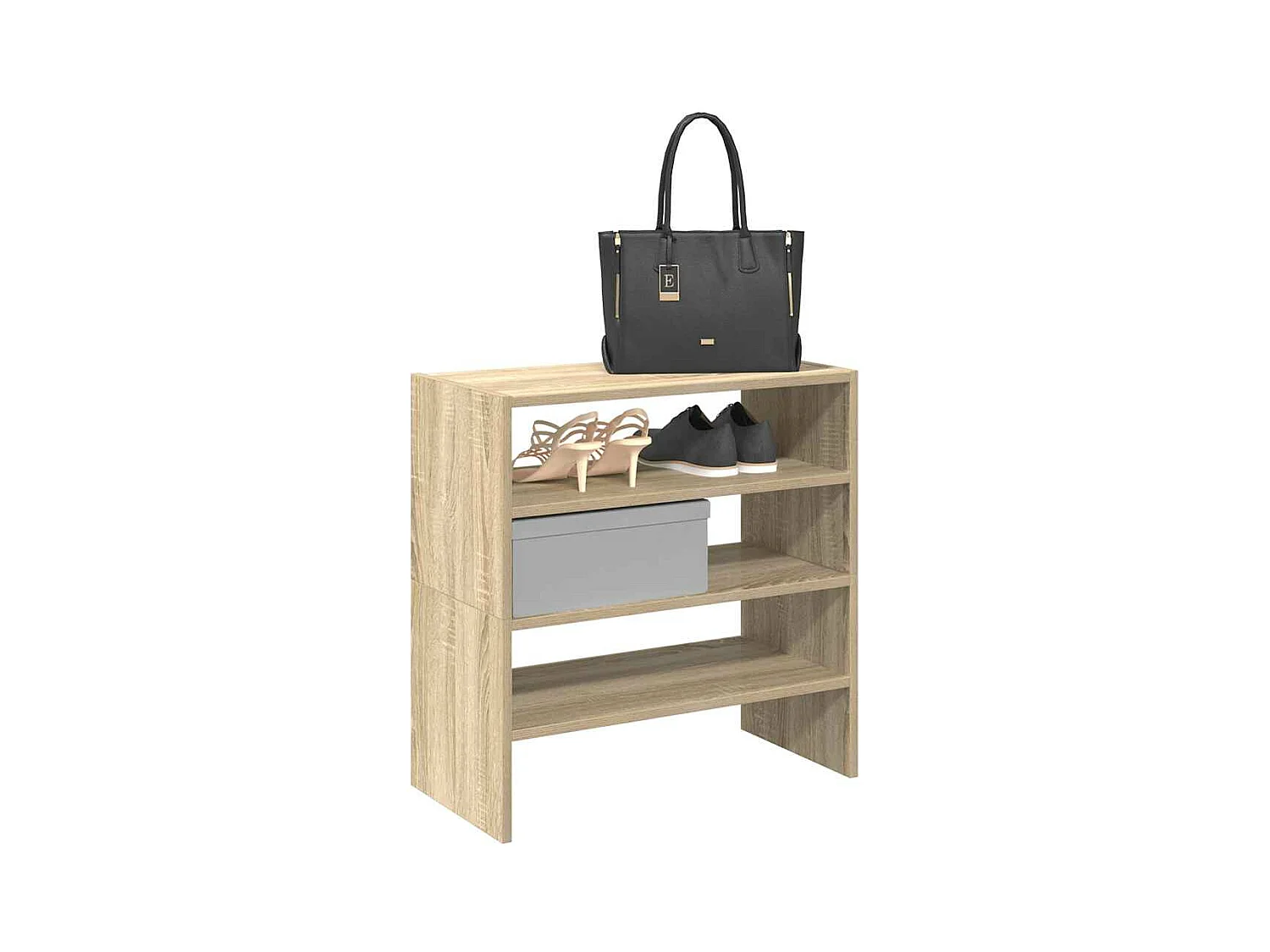 étagères à chaussures 2 pcs empilable chêne sonoma 60x30x30,5cm