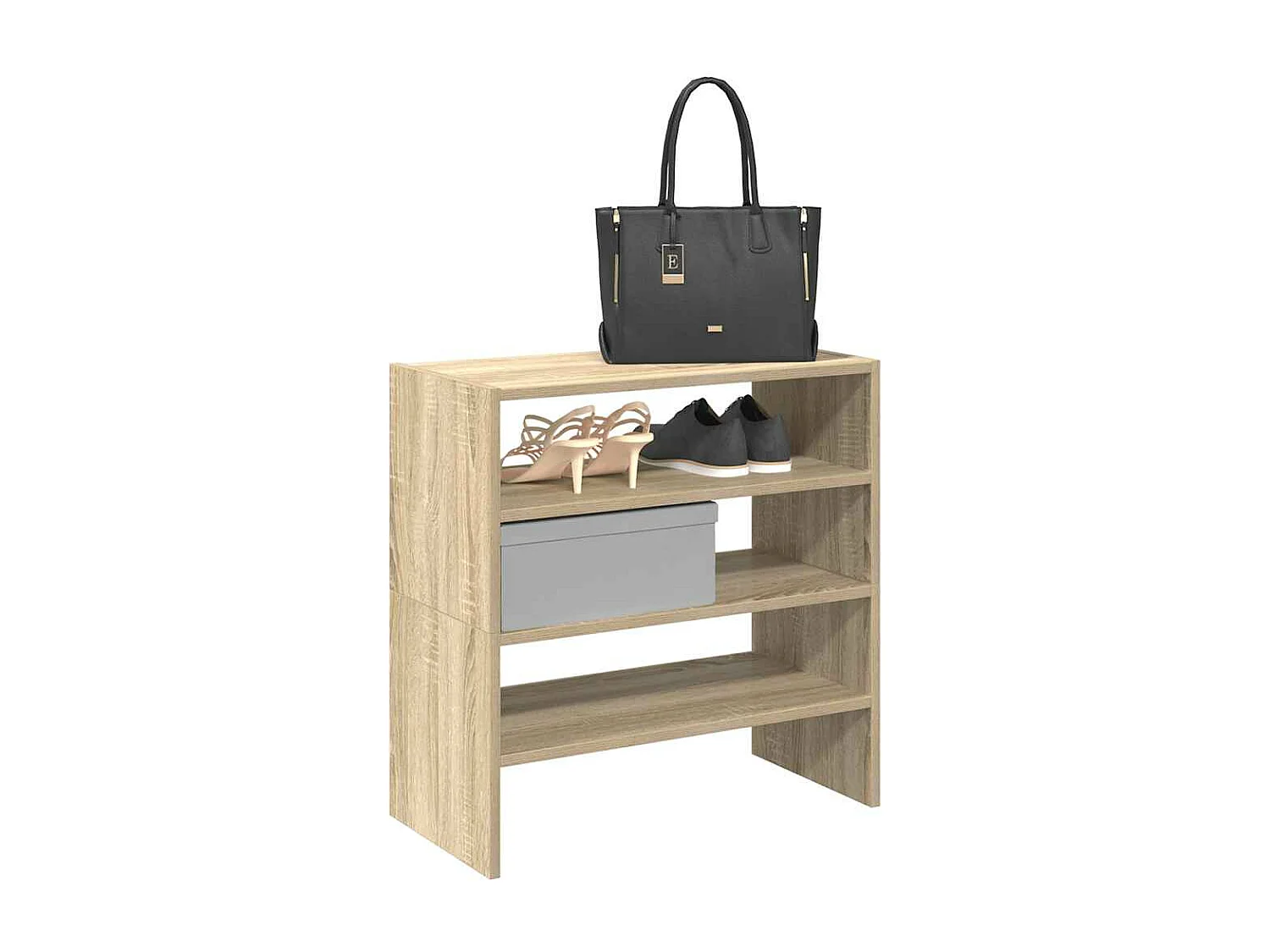 étagères à chaussures 2 pcs empilable chêne sonoma 60x30x30,5cm