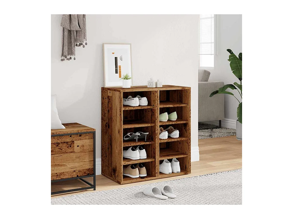 Schoenenkasten 2 stuks oud hout bewerkt hout