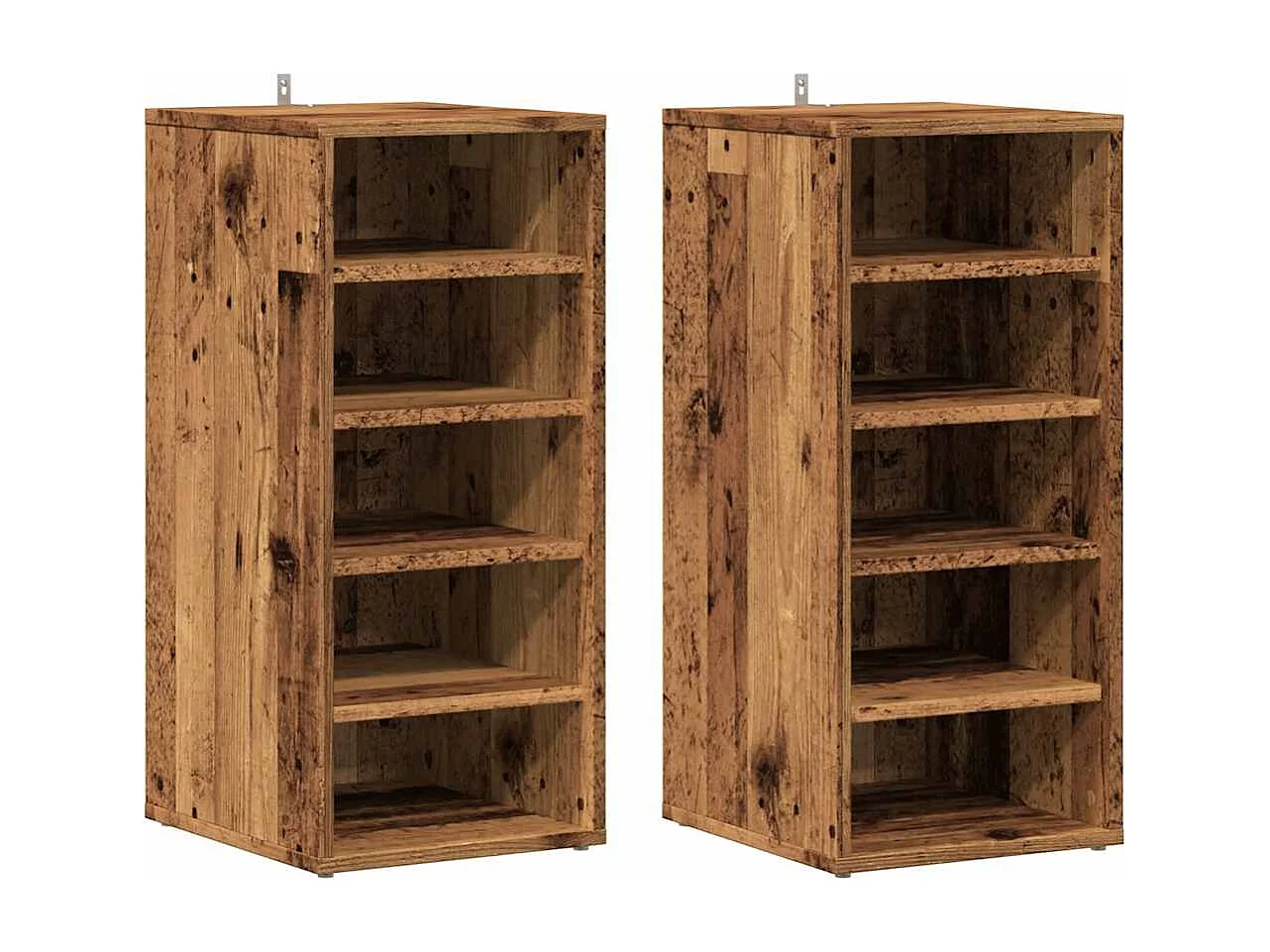 Armoires à chaussures 2 pcs vieux bois bois d'ingénierie