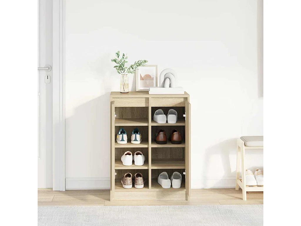 Zapatero roble sonoma 57x34x76 cm madera de ingeniería