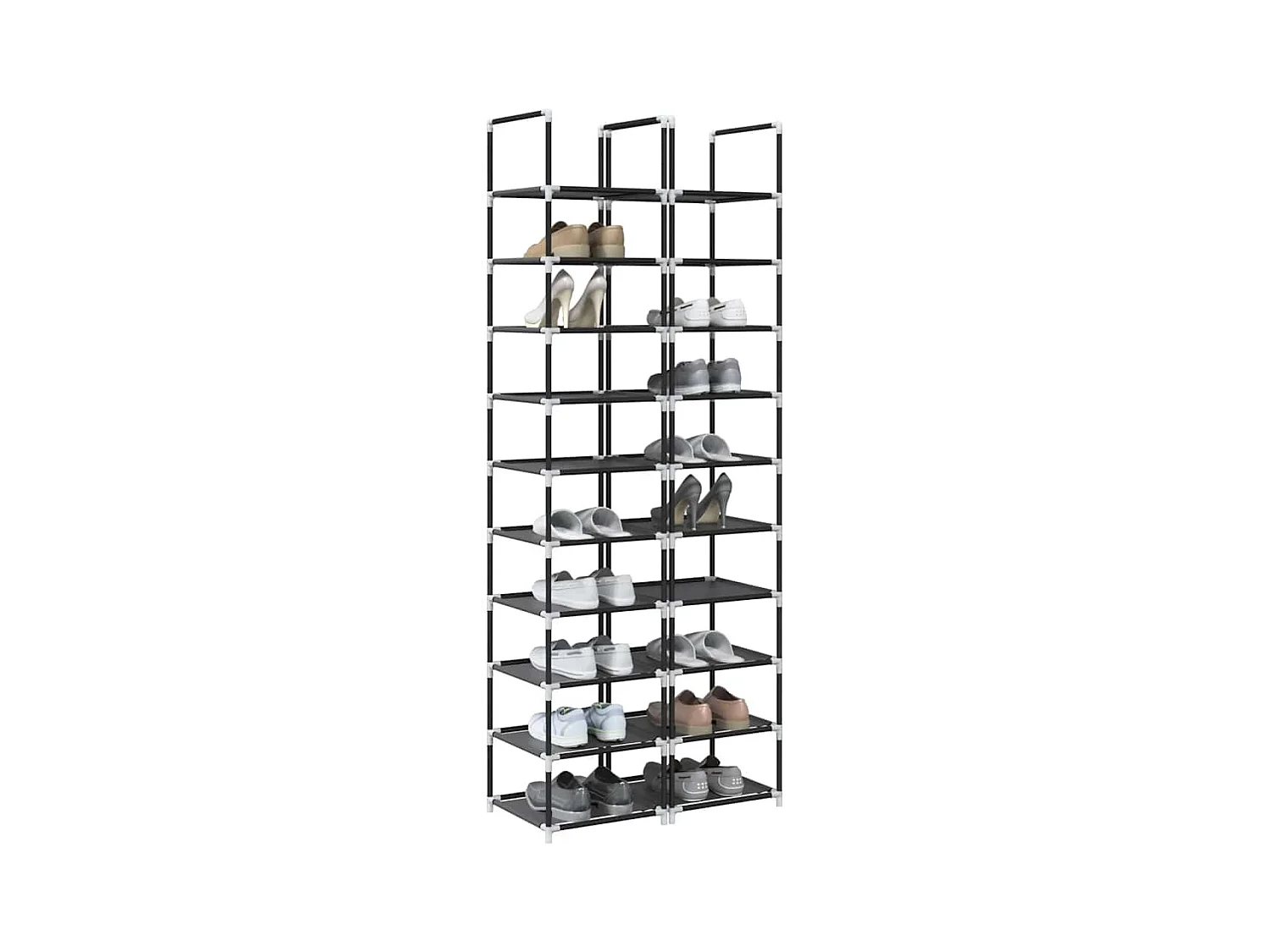 étagères chaussures 2 pcs 10niveaux 33x33x174cm tissu non-tissé