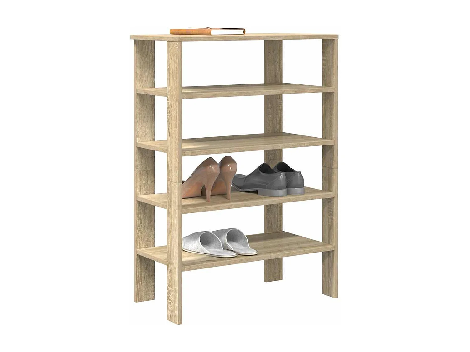 étagère à chaussures chêne sonoma 61x32x87,5 cm bois ingénierie