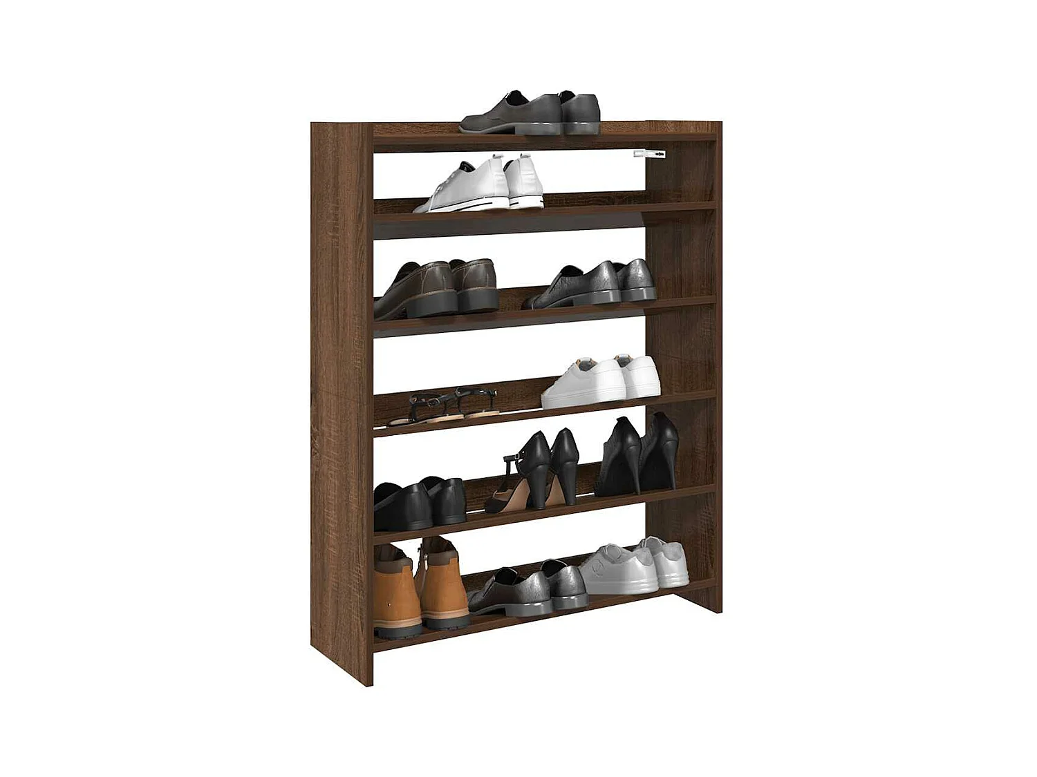 étagère à chaussures chêne marron 80x25x100 cm bois ingénierie