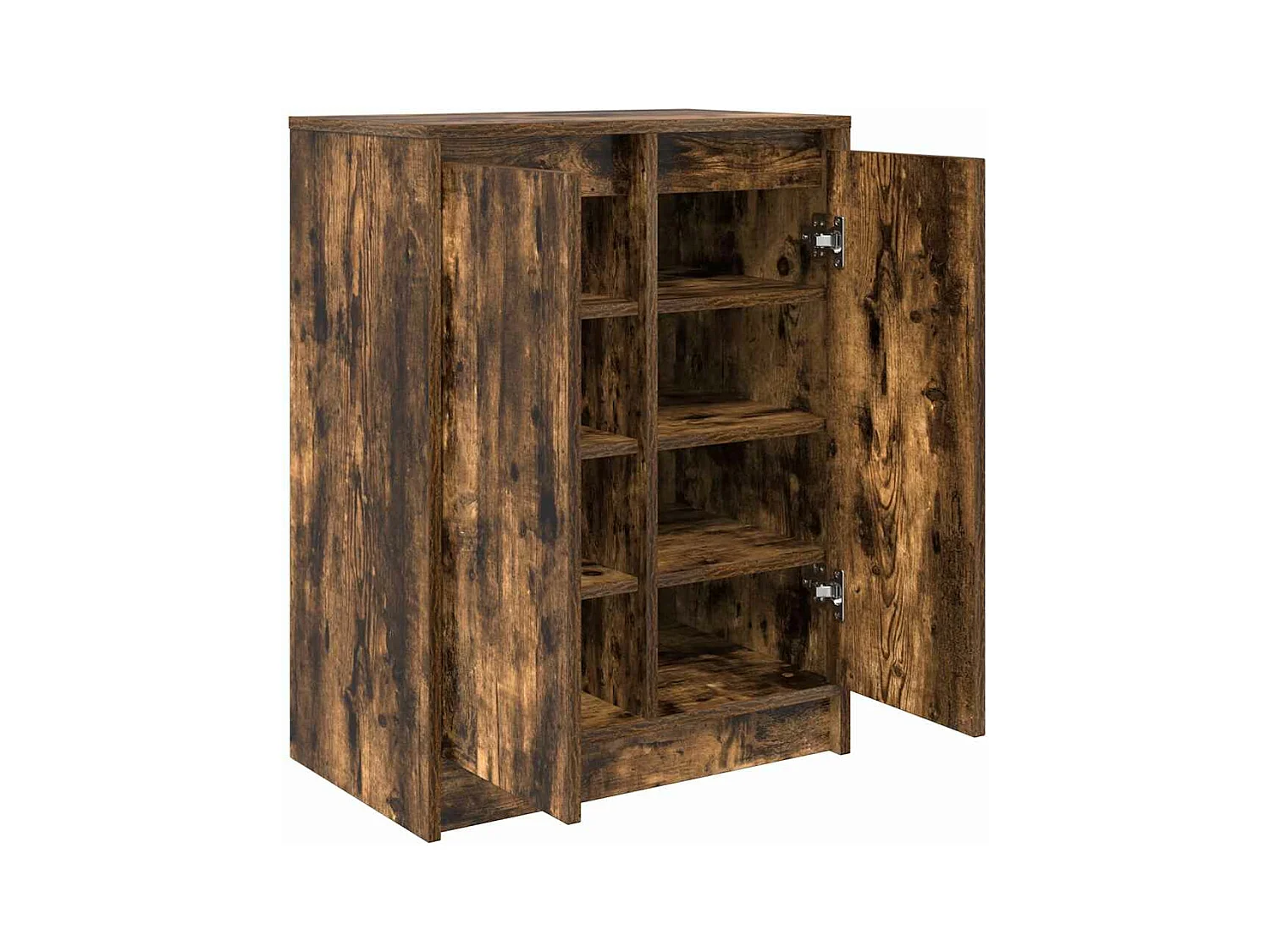 Schoenenkast gerookt eiken 57x34x76 cm bewerkt hout