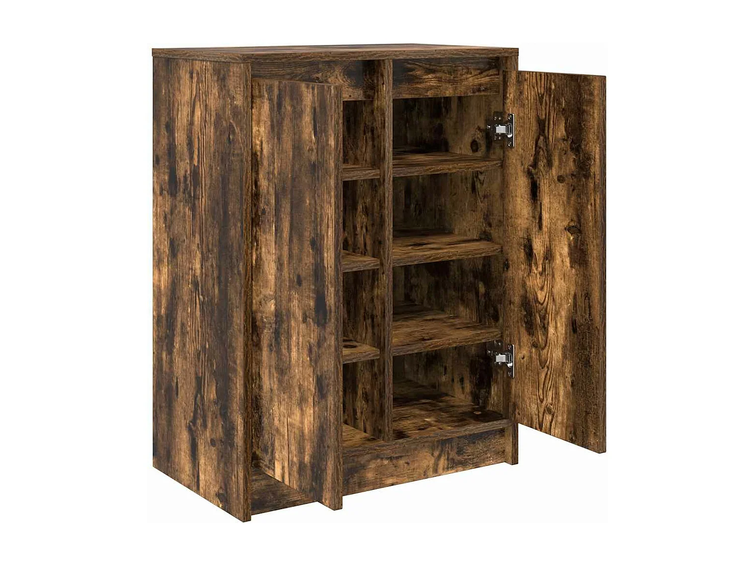Armoire à chaussures chêne fumé 57x34x76 cm bois d'ingénierie