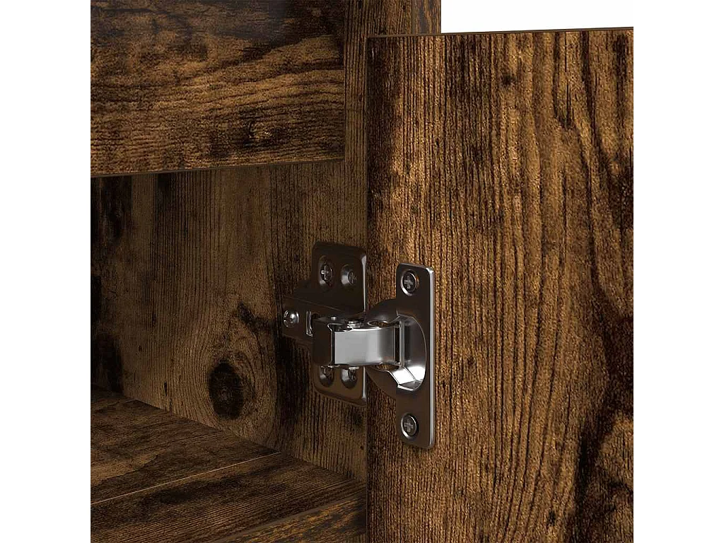 Armoire à chaussures chêne fumé 57x34x76 cm bois d'ingénierie