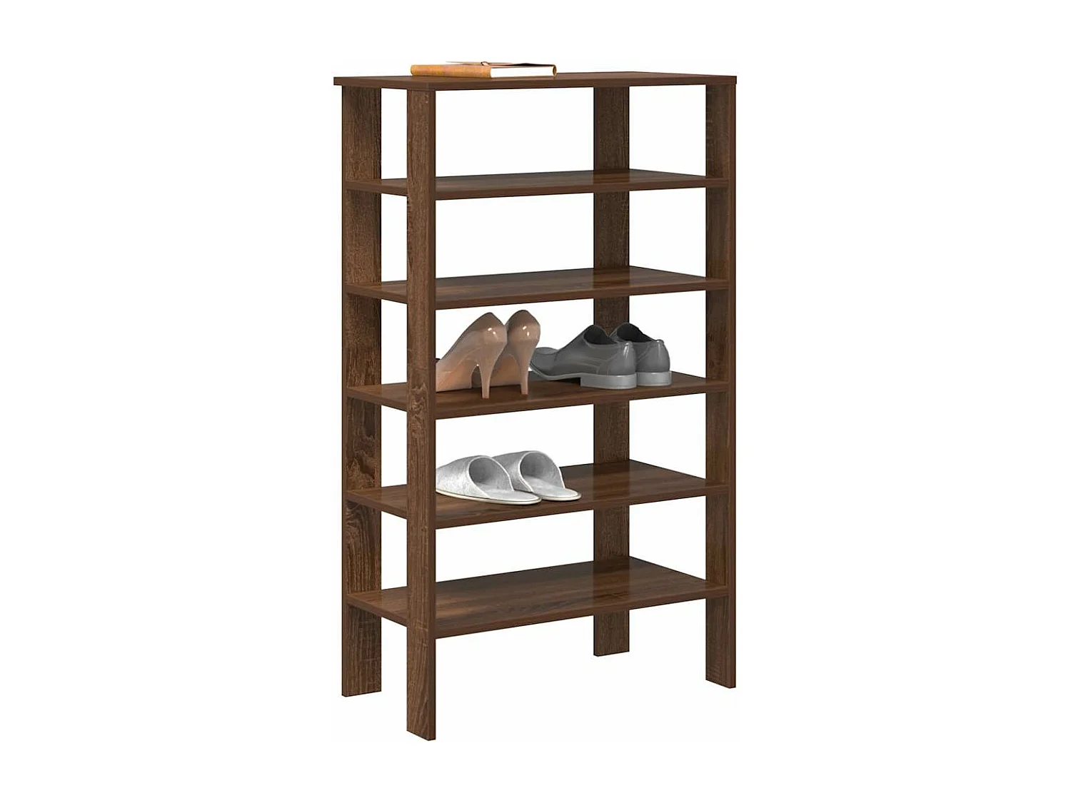 schoenenrek eiken bruin 61x32x105 cm bewerkt hout