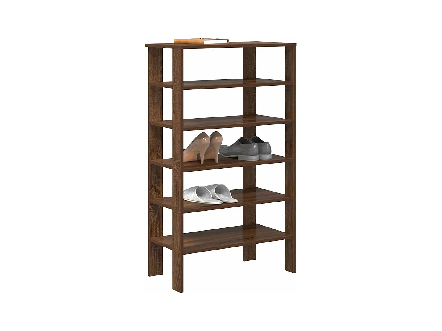 étagère à chaussures chêne marron 61x32x105 cm bois ingénierie