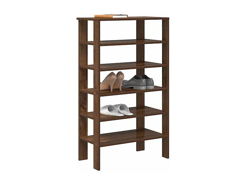 étagère à chaussures chêne marron 61x32x105 cm bois ingénierie
