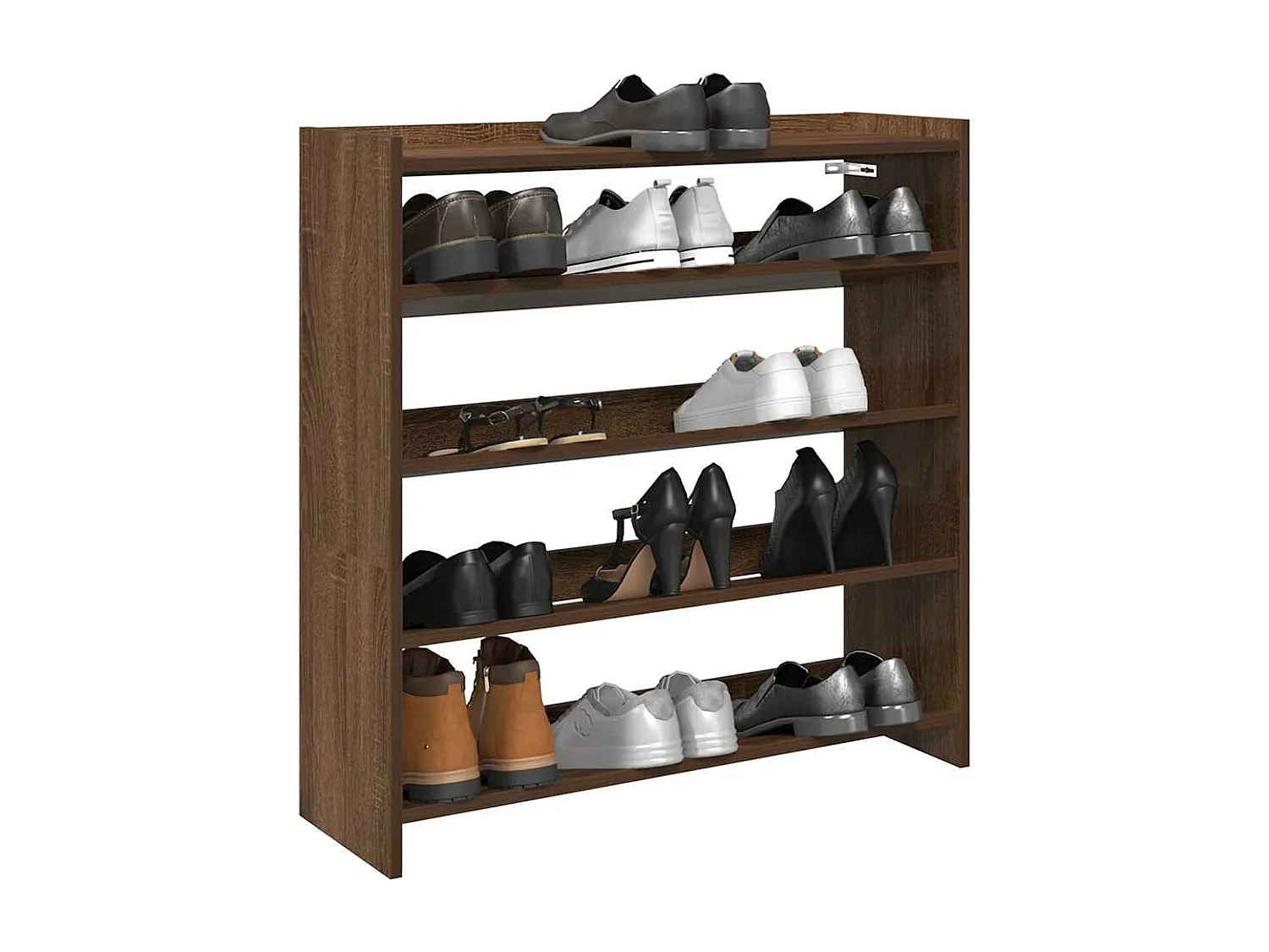 schoenenrek eiken bruin 80x25x81 cm bewerkt hout