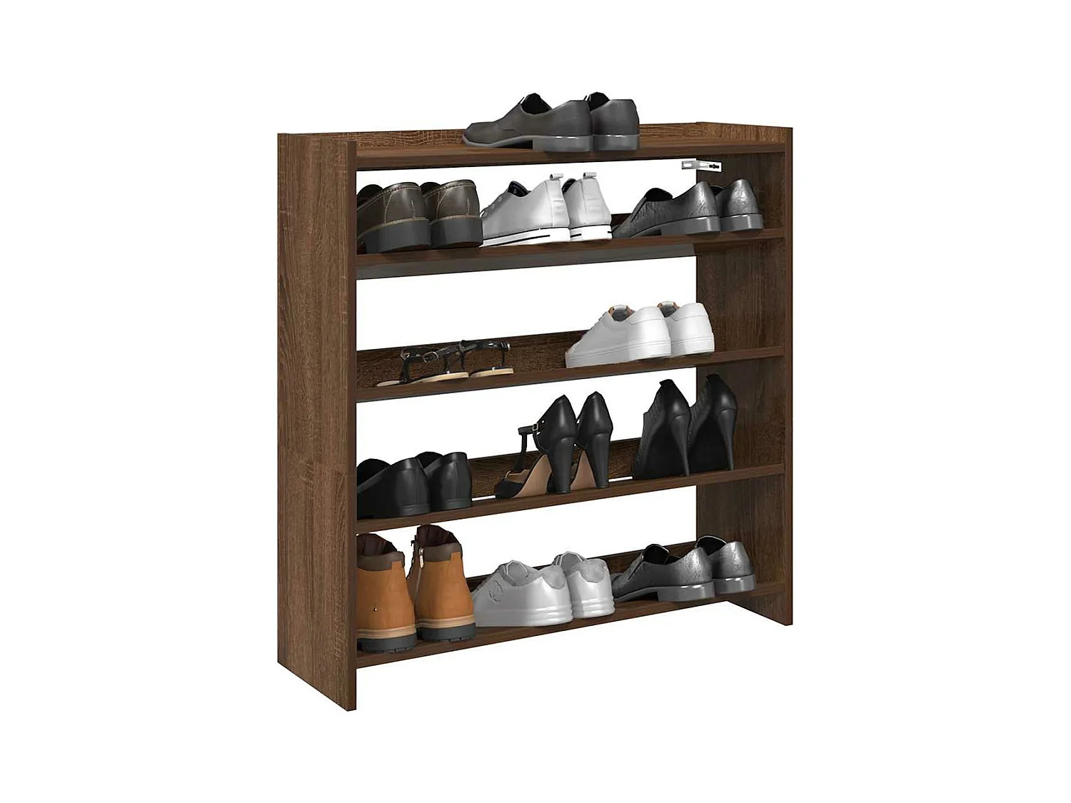 étagère à chaussures chêne marron 80x25x81 cm bois ingénierie