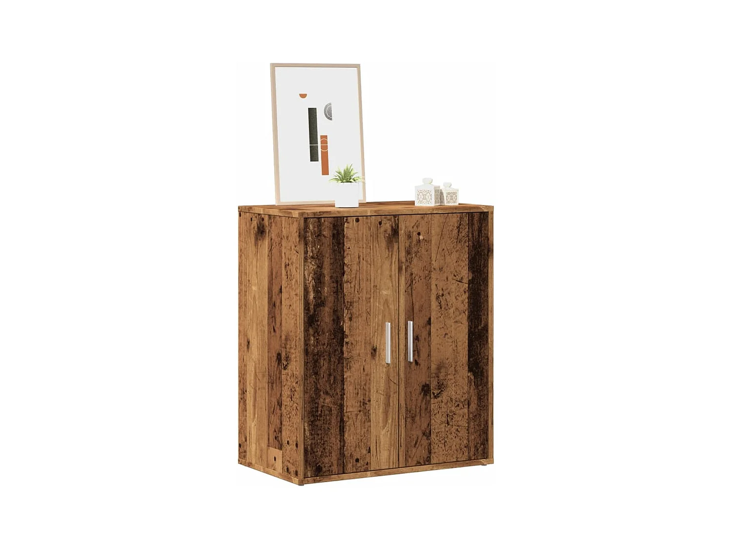 Armoire à chaussures vieux bois 60x35x70 cm bois d'ingénierie