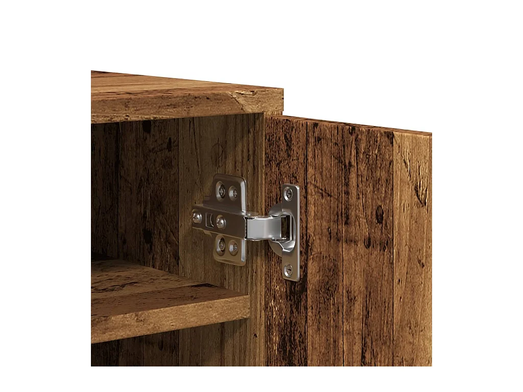 Oude houten schoenenkast 60x35x70 cm bewerkt hout