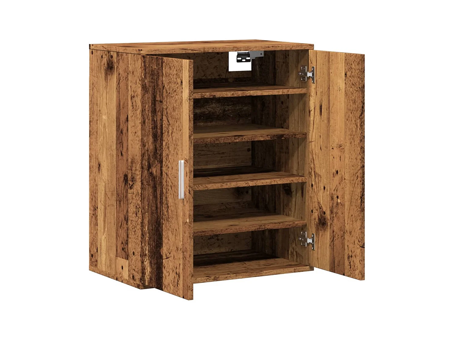 Oude houten schoenenkast 60x35x70 cm bewerkt hout