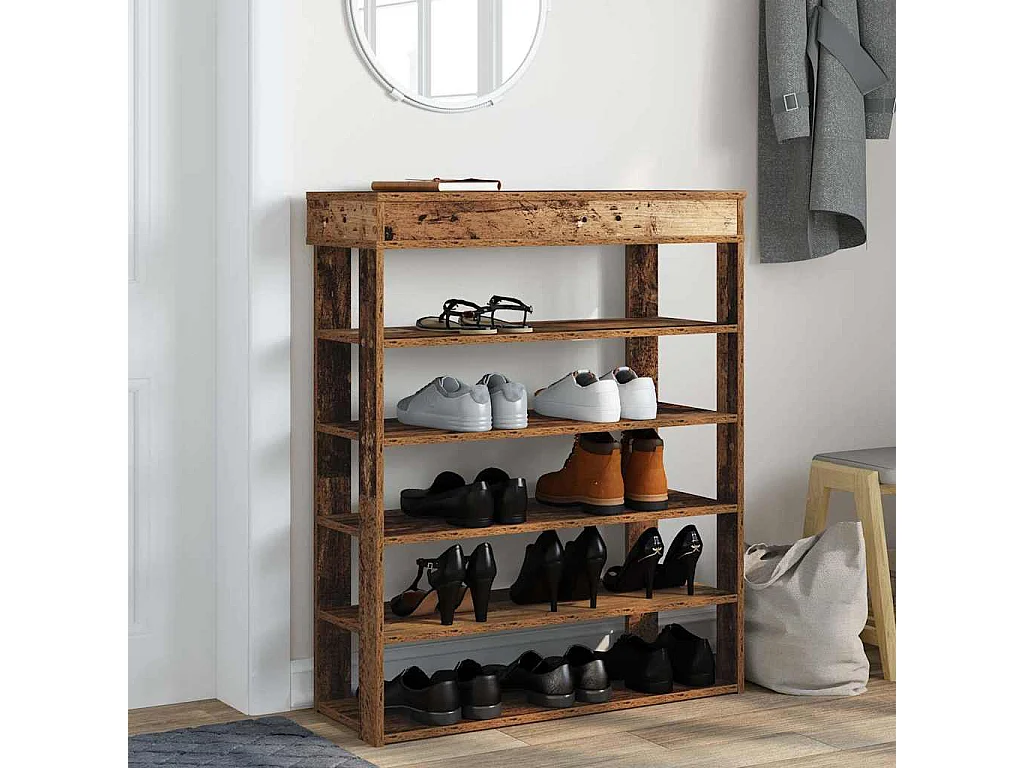 sapateira madeira velha 80x30x98 cm madeira engenheirada