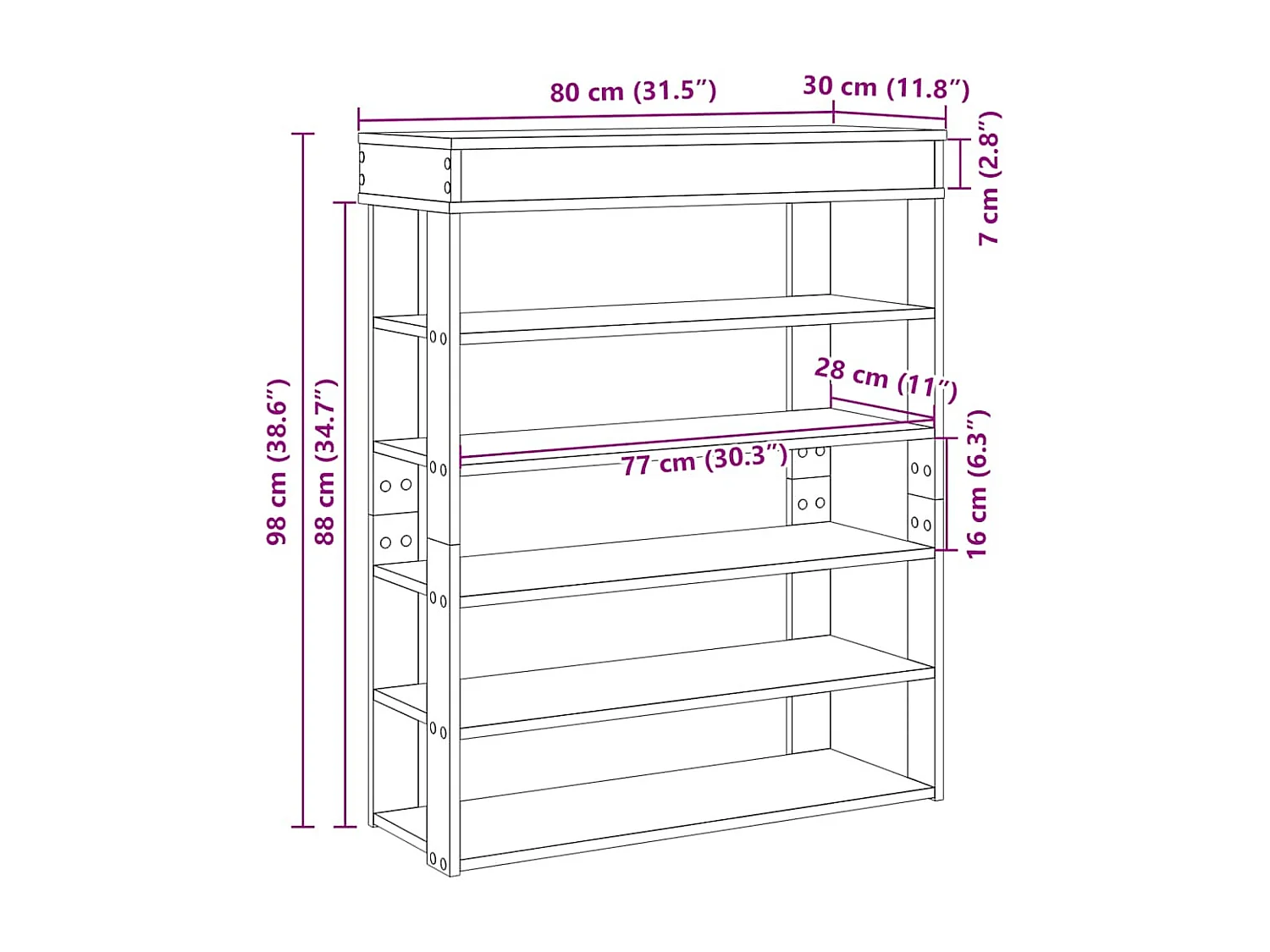 sapateira madeira velha 80x30x98 cm madeira engenheirada