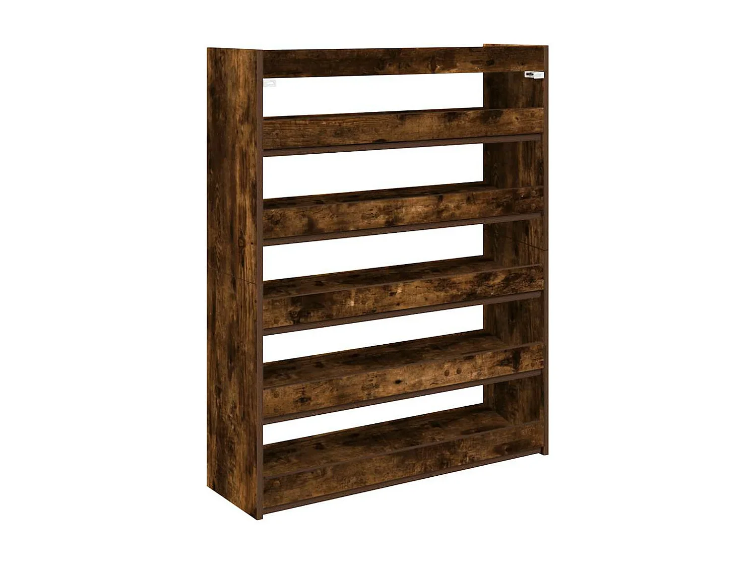 étagère à chaussures chêne fumé 80x25x100 cm bois d'ingénierie