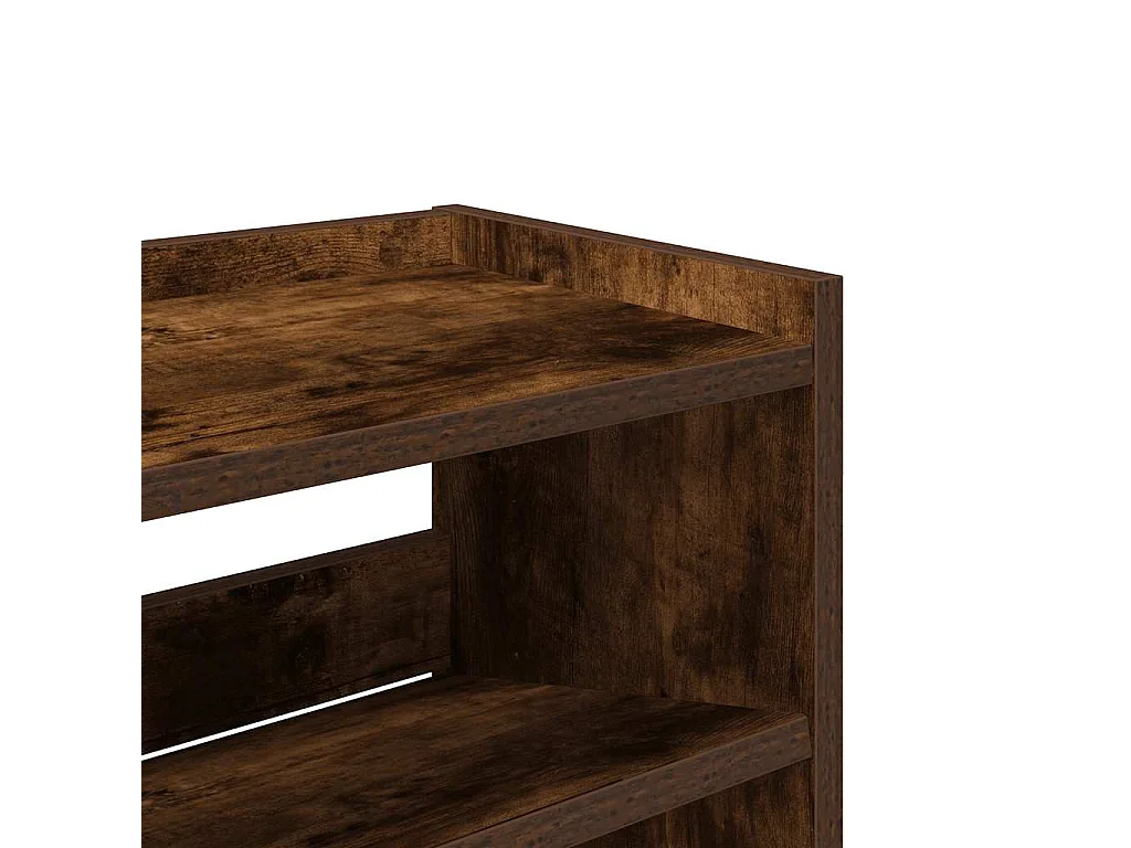 étagère à chaussures chêne fumé 80x25x100 cm bois d'ingénierie