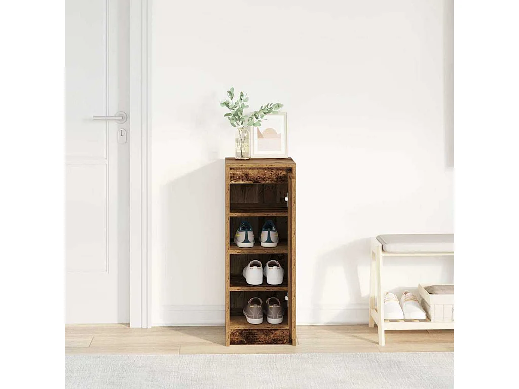 Armoire à chaussures vieux bois 29,5x34x76 cm bois ingénierie