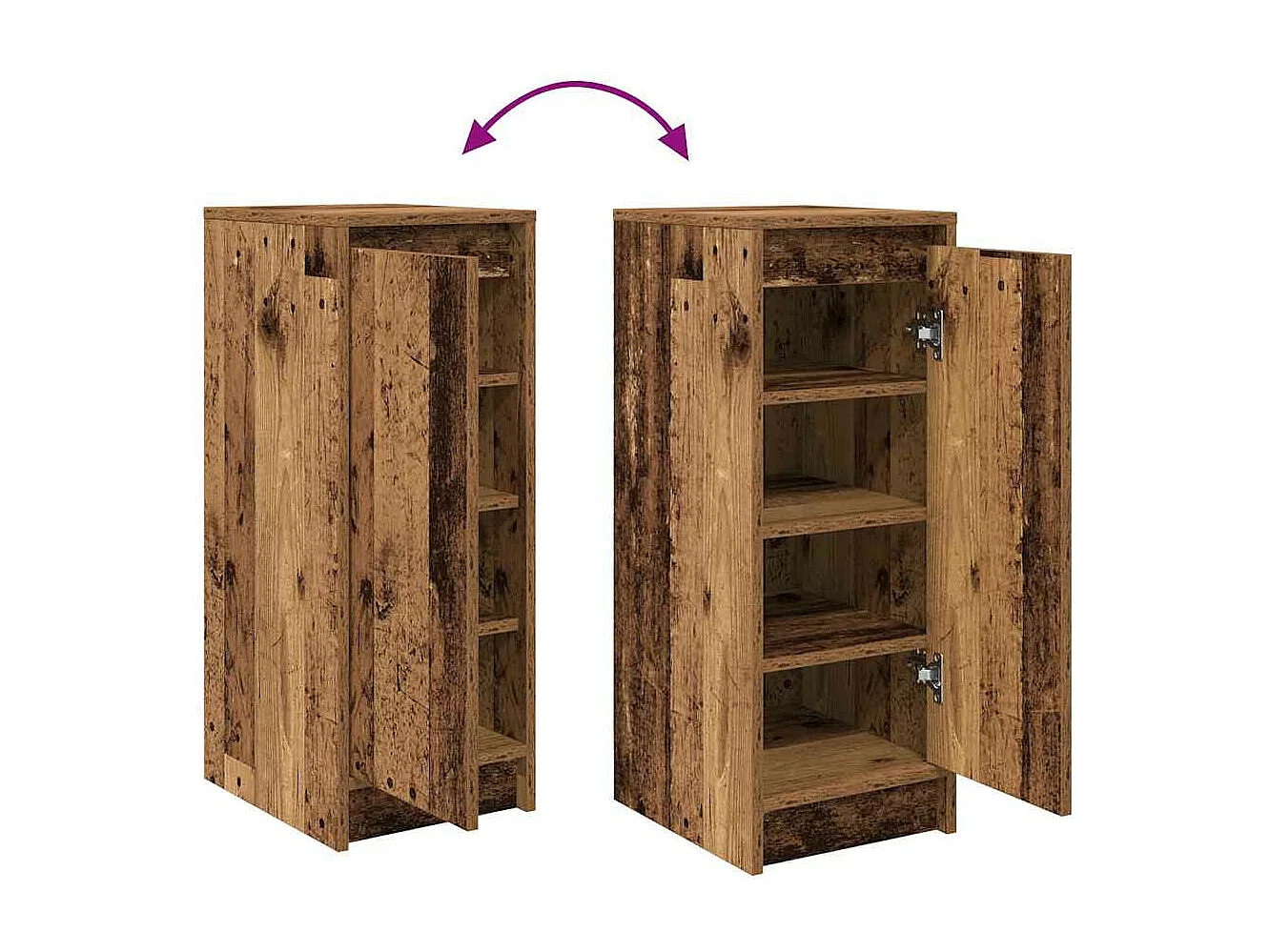 Armoire à chaussures vieux bois 29,5x34x76 cm bois ingénierie