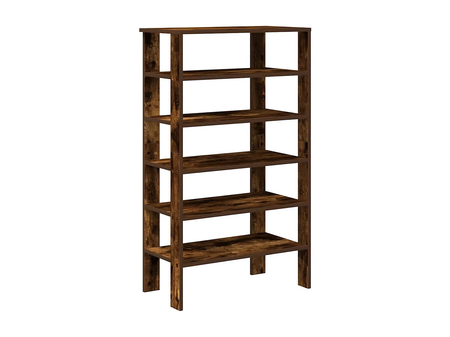 étagère à chaussures chêne fumé 61x32x105 cm bois d'ingénierie