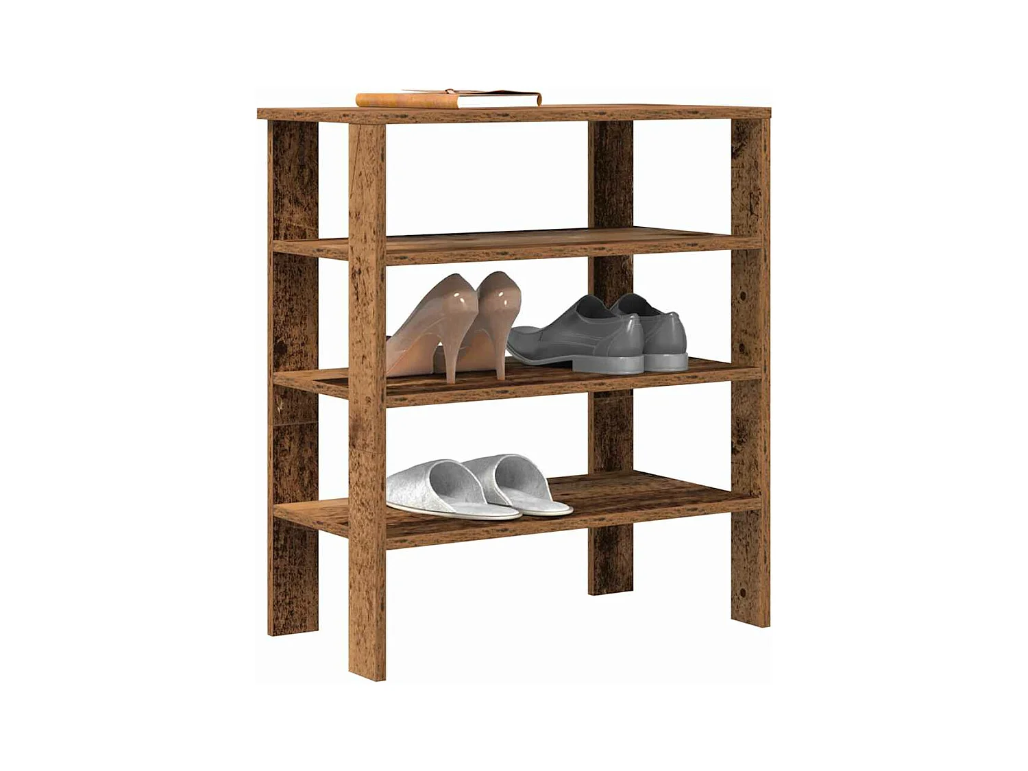 étagère à chaussures vieux bois 61x32x70 cm bois d'ingénierie