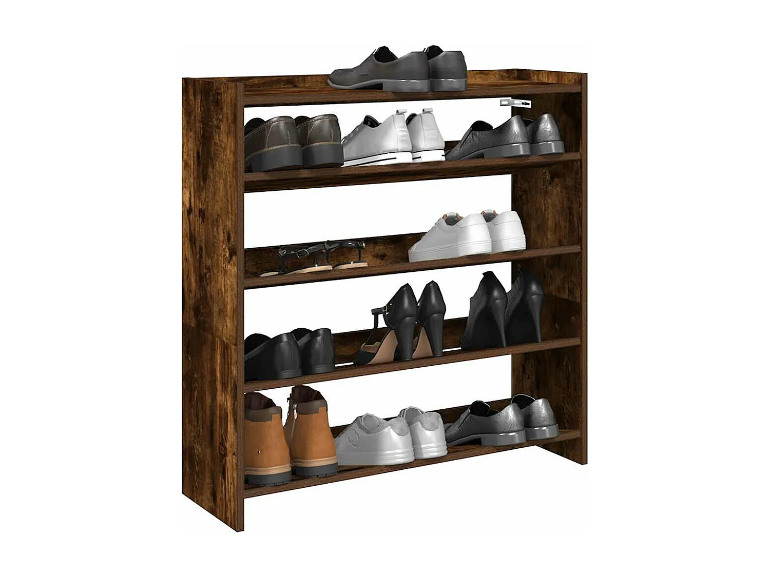 étagère à chaussures chêne fumé 80x25x81 cm bois d'ingénierie