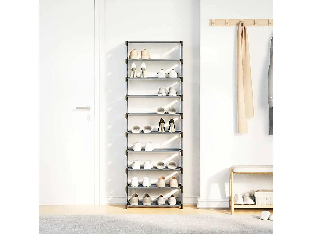 Scarpiera a 10 ripiani 54x28x158 cm tessuto non tessuto
